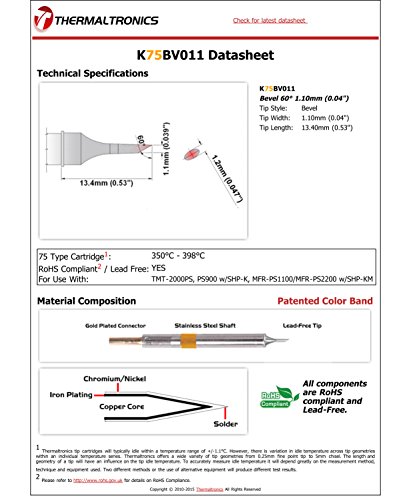 Image of Thermaltronics K75BV011 Bevel 60deg 1.10mm (0.04in)