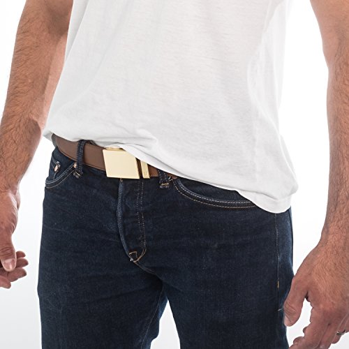 Image of Mission Belt Men's Leather Ratchet Belt, 40mm Metal Collection