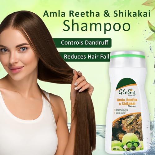 Image of Globus Naturals Amla Reetha and Shikakai Hair Shampoo, 200 ml