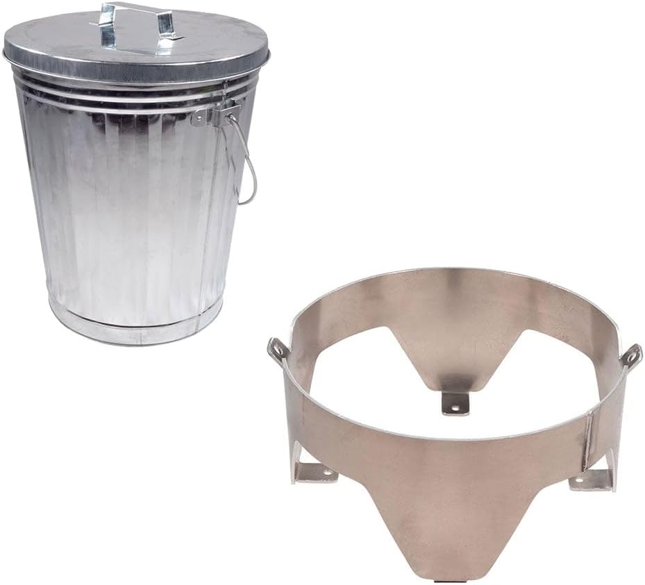 Mytee Products 6 Gallon Galvanized Trash Can with Horizontal Aluminum Mounting Bracket Kit for Trucks & Trailers, Steel Outdoor Garbage Can Holder, Fire & Heat Resistant