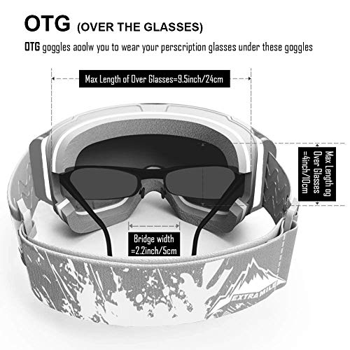 Extra Mile Ski Goggles, Anti-Fog Protection Snowboard Dual Lens For Men Women #TOP4