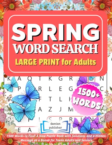 Spring Word Search Large Print for Adults: 1500 Words to Find, Large Print