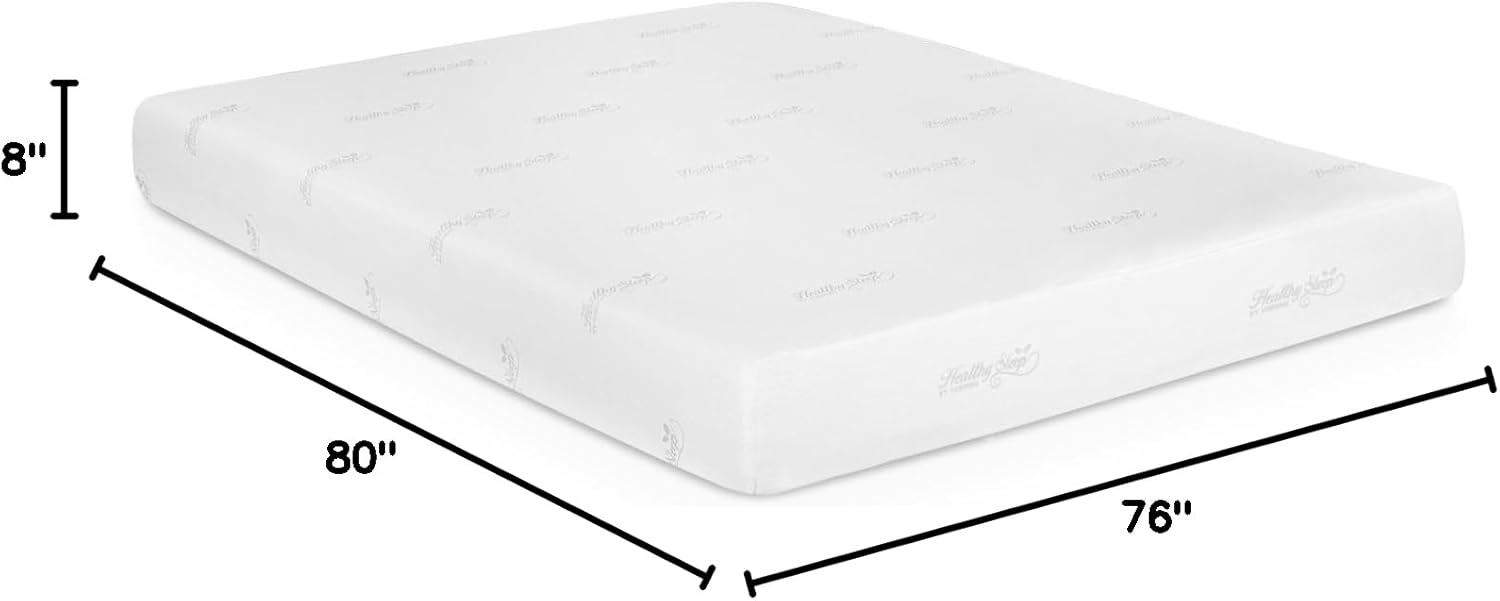 Furinno Angeland Luxury III Gel Infused Memory Foam Mattress/CertiPUR-US Certified/Pressure Relieving/Hypoallergenic, 8-Inch, King White