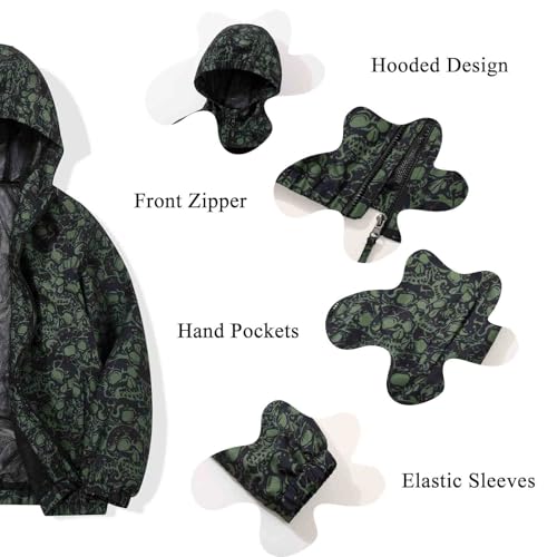 Image of SUNDAY ROSE Boys Windbreaker Jacket Hooded Lightweight Windroof Water-resistant Outdoor Coats for Kids