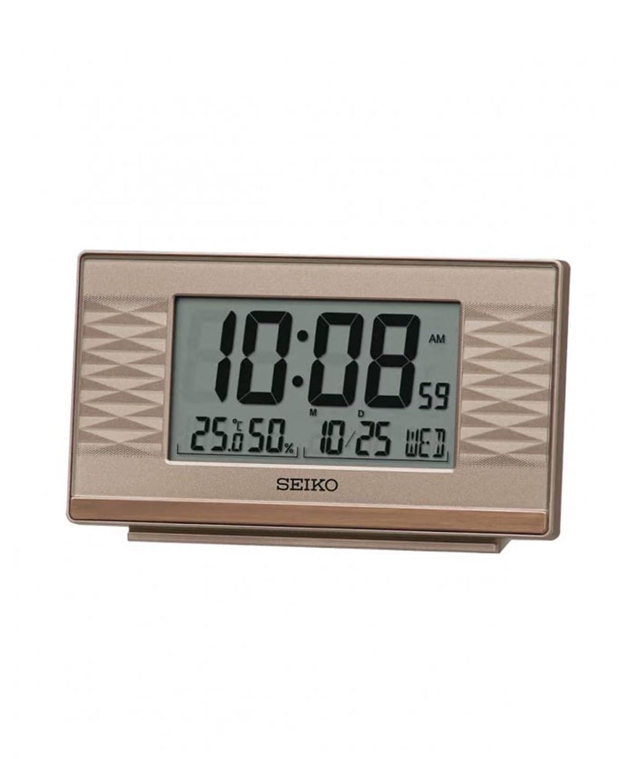 Seiko Clocks Pink Seiko Digital Alarm Clock With Metallic Display