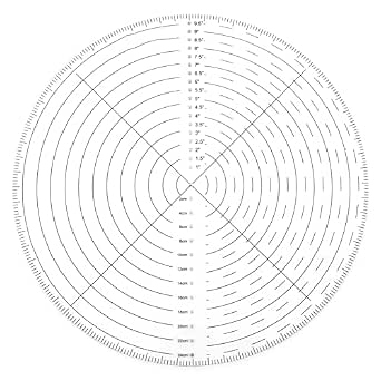 10 Inch Clear Marking Sewing Ruler Circular Plastic Template for ...
