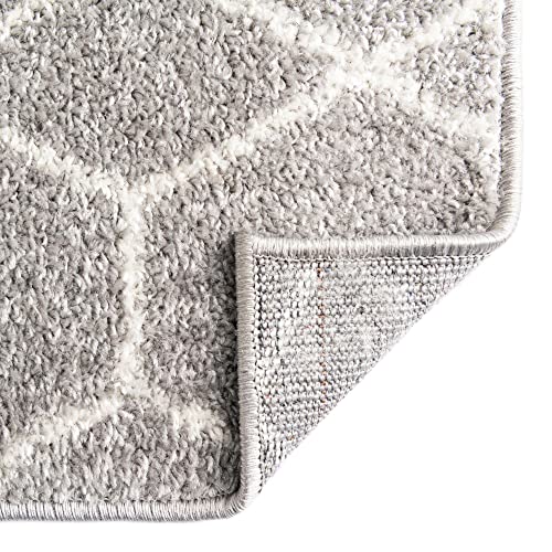 Unique Loom Trellis Frieze Collection Area Rug - Geometric (4' 1" X 6' 1", Light Gray/ Ivory) #TOP5