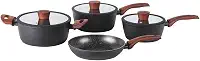 Brinox - Jogo de Panelas Revestimento Cerâmico Antiaderente Ceramic Life Sirius 4 Peças com Fundo de Indução - Preto