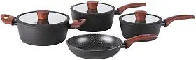 Brinox - Jogo de Panelas Revestimento Cerâmico Antiaderente Ceramic Life Sirius 4 Peças com Fundo de Indução - Preto