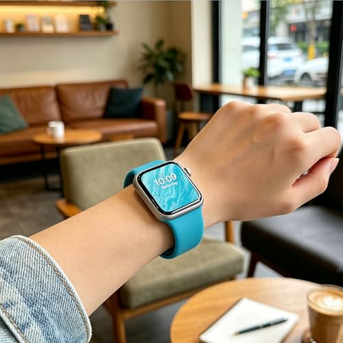 Image of Sport Bands Compatible with Apple Watch Band Women Men 40mm 38mm 41mm 42mm 44mm 45mm 46mm 49mm ,Soft Wristband Waterproof Replacement Strap for iWatch Bands Series 11 10 9 8 7 6 5 4 3 2 1 SE Ultra Teal