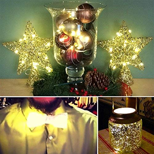 Ykb 6 Pcs Fairy Lights Led Starry String Lights With 20 Micro Leds On 3.3Ft/1M Copper Wire, Powered By 2Xcr2032(Incl) Batteries, For Wedding Party Holiday Halloween Christmas Decorations, Warm White #TOP2