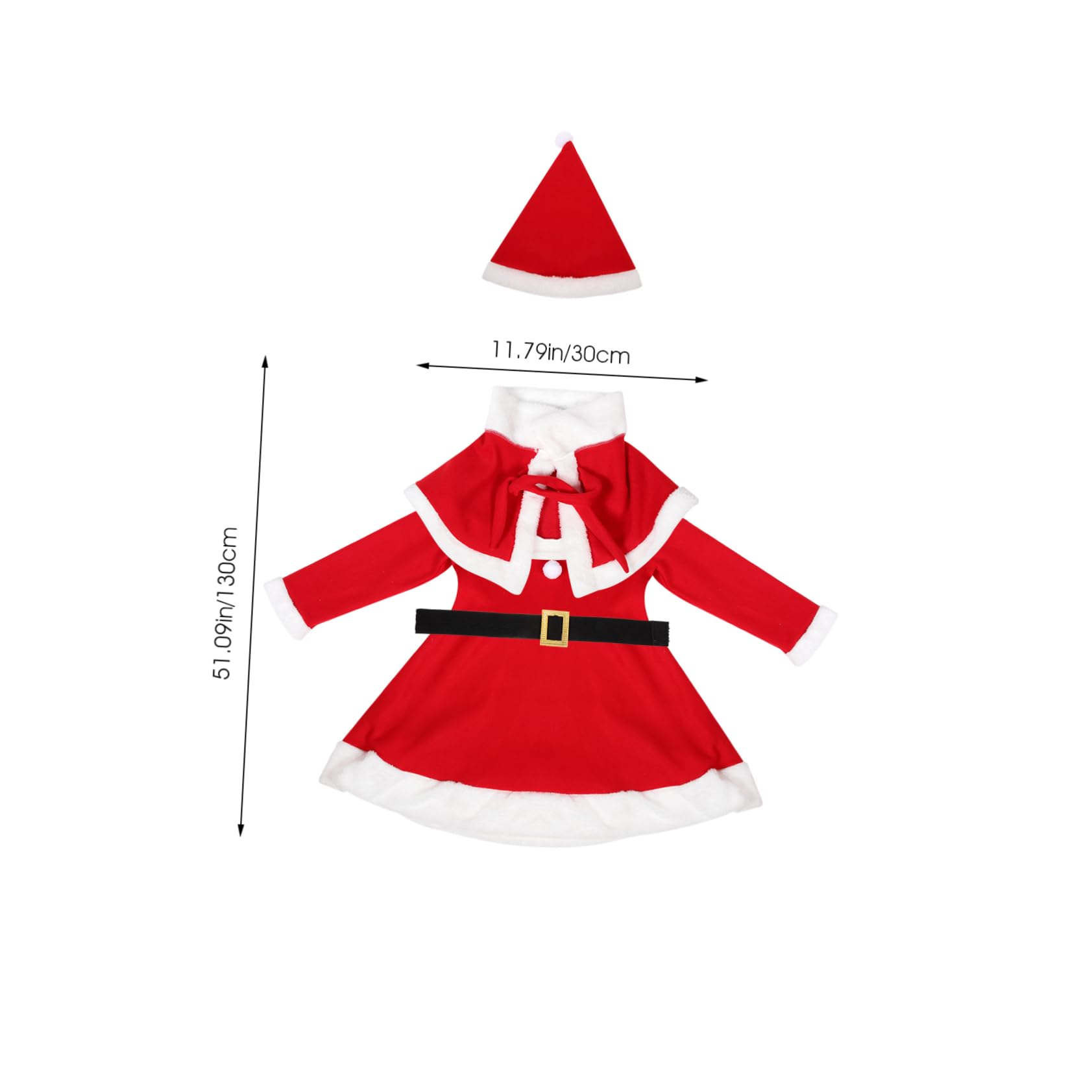 VALICLUD Costume da Babbo Natale per bambina Outfit di Natale natalizio Natale vestirsi Abito di Natale vestiti di natale Poliestere (poliestere) rosso