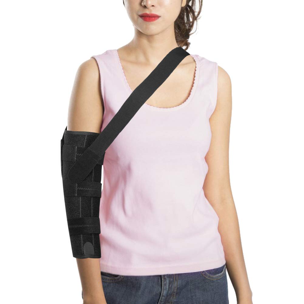 Adult Elbow Immobilizer Stabilizer, Adjustable Compression Elbow Support Brace Splint for Women and Men for Night Sleeping Tendonitis Pain Relief of Cubital Tunnel Syndromean : Health & Household