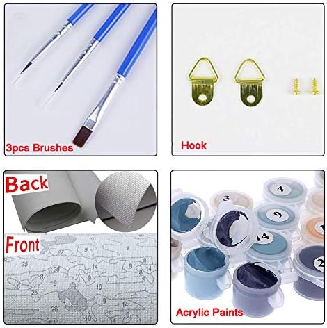 Newsight DIY Oil Painting Paintworks Paint by Number for Kids and Adults (Color Dog)