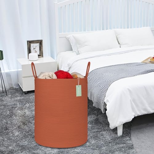 Image of Large Cotton Rope Laundry Hamper for Clothes 65L, Autumn Glaze