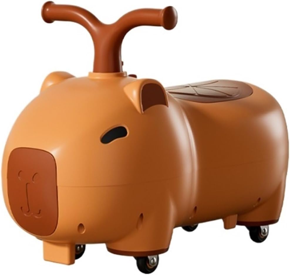 Twist car Toddler Ride On Toys Wiggle Car with Under Seat Storage Music Light Kids Riding Toy for Indoor Outdoor Ride on Toy(Brown)