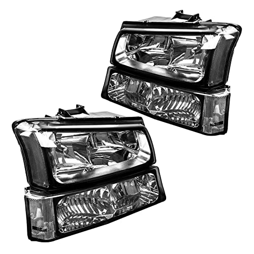 Image of Torchbeam Headlight Assembly Compatible with 2003-2006 Silverado 1500 | OE Headlamp Replacement for Silverado 1500 /3500 Classic, Avalanche 1500 Chrome Housing Clear Reflector Driver&Passenger Side