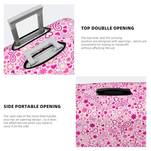 Breast Cancer Awareness For Travel Luggage Cover Suitcase Protector Fits 18-32 Inch Travel Luggage Protector Elastic Luggage Anti-Scratch Suitcase Cover3