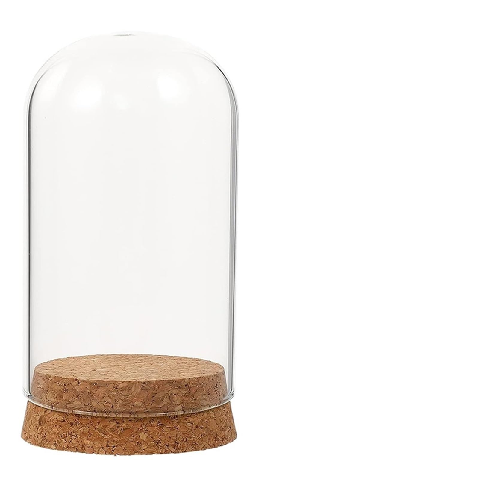 WYQXTY Clear Glass Cloche Display Glass Cloche Dome Cork Base For Mini Flowers Party Favors Home Decor Multiple Sizes(7x12cm)