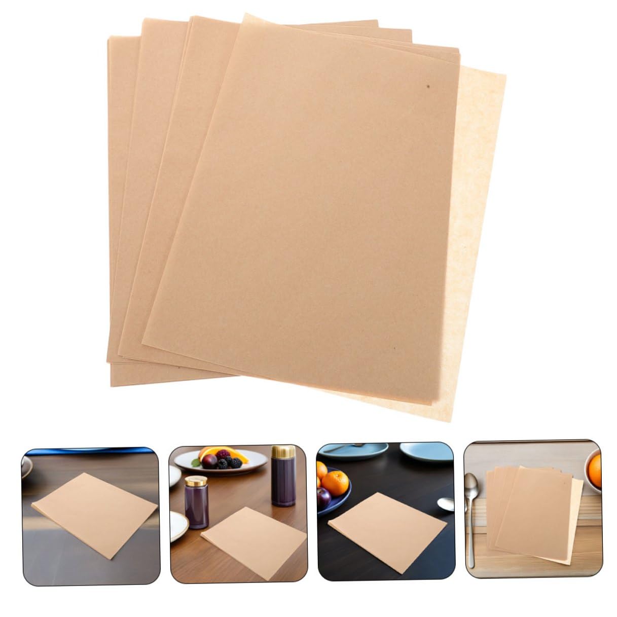 UKCOCO 500piezas Bandeja De Horno Papel Vegetal Resistente Grasa De Papel Para Hornear De Grueso Para Pizza Barbacoa y Repostería
