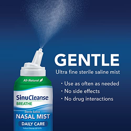 SinuCleanse Daily Care Sterile Saline Nasal Mist, Instantly Moisturizes