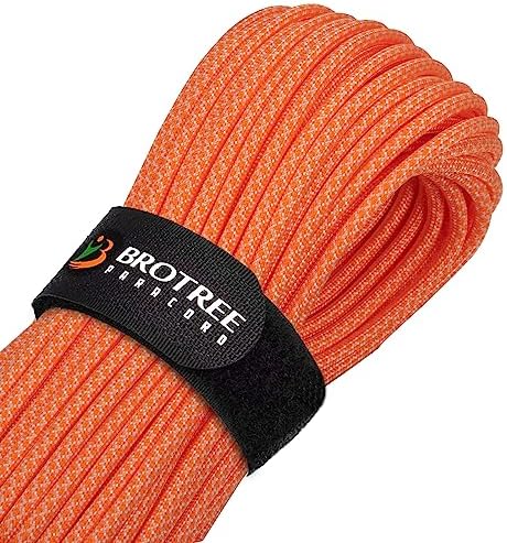 Brotree Paracord 4mm 9 Strands 100% Nylon Rope (15m-30m-50m-100m) Parachute Cord Type III for Survival, Outdoor, DIY - 280kg Breaking Load (Black, 30m)