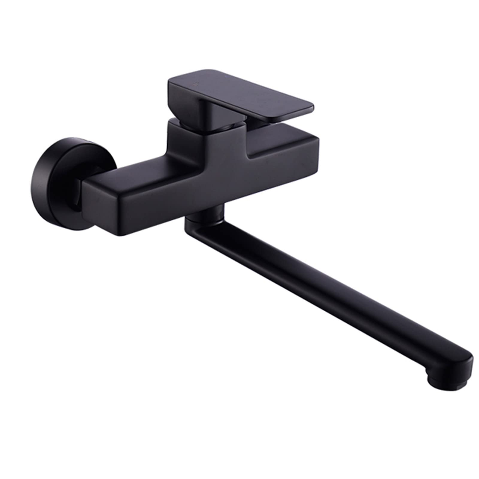ZYCHSJXA Wall Mounted Kitchen Faucet Double Hole Swivel Hot and Cold Water Brass Mixer Black-25Cm(25cm)