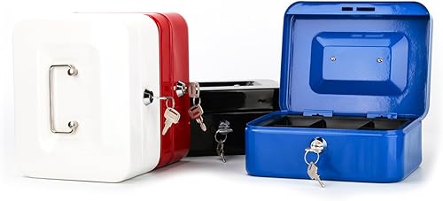 Vista 34 de Decaller - Caja de efectivo metálica con bandeja de dinero, con cerradura de llave para seguridad, rosa, mediana, 23,8 x 19,8 x 8,89 cm Rosa/Rebel