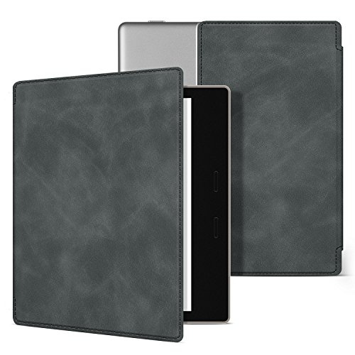 Ayotu Custodia Skin per Kindle Oasis (9a Generazione, 2017), Custodia Protettiva Leggera Resistente, svegliarsi/Dormire Automatica, Custodia Altamente adsorbimento per Kindle Oasis,Grigio Scuro