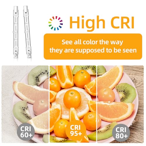 Caldarax 2 Pack R7s Halogen Bulb 118mm 120W Dimmable, J118 Security Light Bulb, 230V 1800LM 2700K Warm White, Linear Halogen Floodlight Bulbs for Work, Spotlights, Landscape Lights, Floor Lamp - Image 3