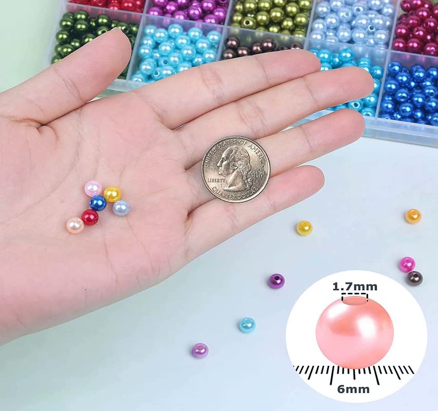 Image of DIY Crafts 200 Pcs, Mix Sizes, Pearl Bead, Multicolor Pearls Beads Loose Pearls with Holes for Jewelry Making, Small Pearl Filler Beads for Crafting Bracelet Necklace Earri (200 Pcs, Mix Sizes)