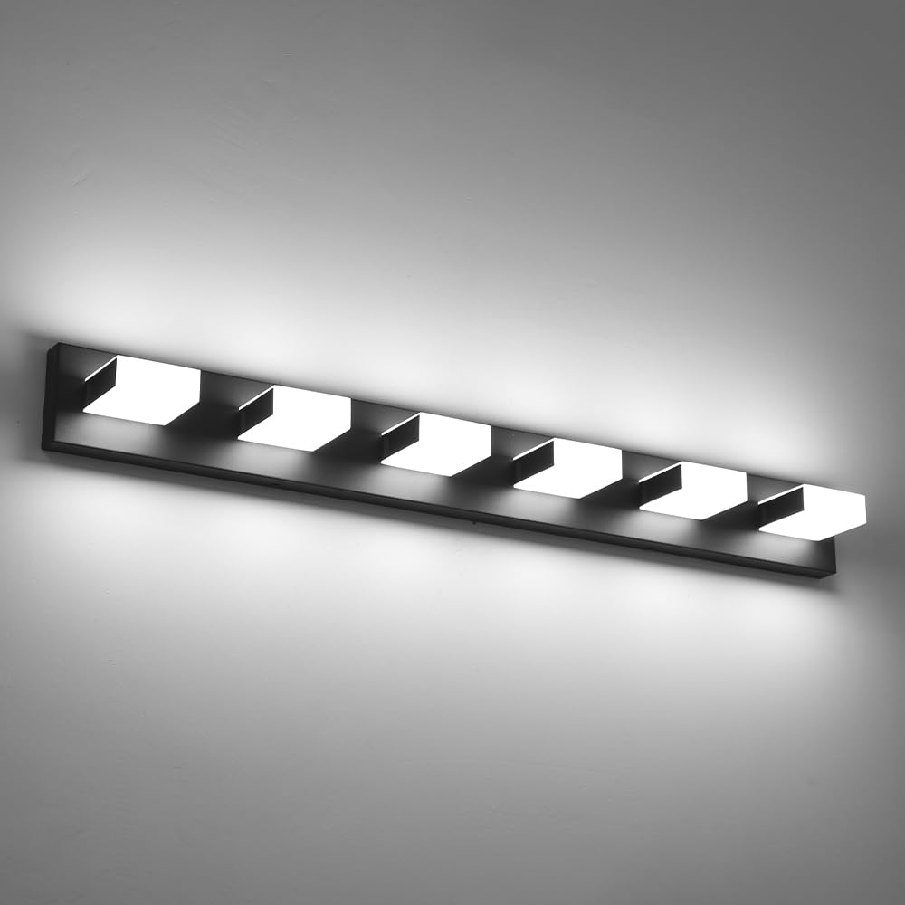 Aipsun Matte Black Bathroom Vanity Light Fixtures 5 Lights