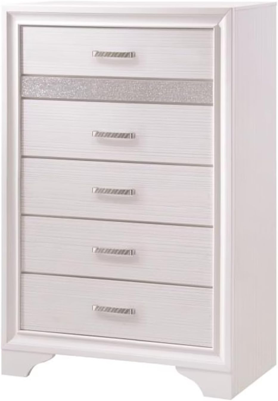 Benjara Benzara Wooden Drawer Chest with Hidden Jewelry Tray, White,