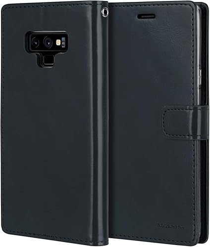Miniatura 9 de GOOSPERY Blue Moon Wallet para Samsung Galaxy Note 9 Case (2018) Funda de cuero con tapa (Negro)