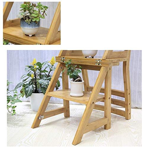 Échelle pliable pour petits espaces avec support de fleur multifonction et tabouret de maison - 8