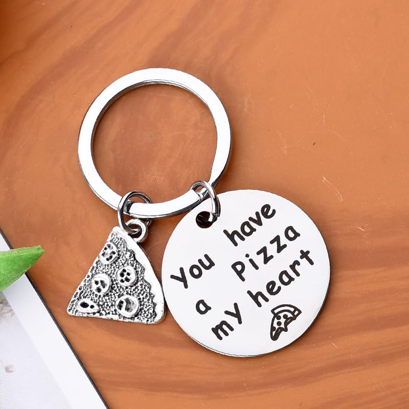 Pizza Keychain Gifts for Husband Wife Valentines Day Gifts for Couple Gifts for Boyfriend Girlfriend Pizza Lover Gifts for Women Men Pizza Gifts for Couples Funny Anniversary Present for Him Her