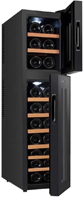 Wine Cooler - Red and White Wine Chiller - Countertop Wine Cellar - Freestanding Refrigerator with LCD Display Digital Touch Controls
