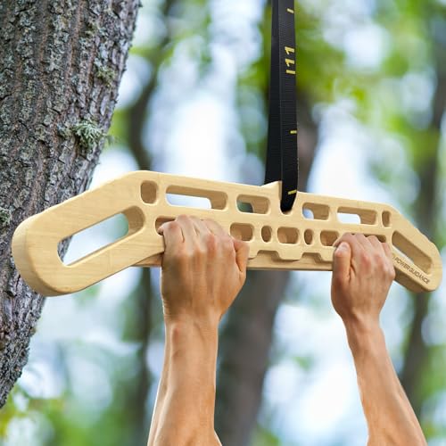 Image of POWER GUIDANCE Wooden Hangboard Portable Rock Climbing Hangboard with Suspension Training Function, Enhance Finger Grip Strength, Indoor and Outdoor Use