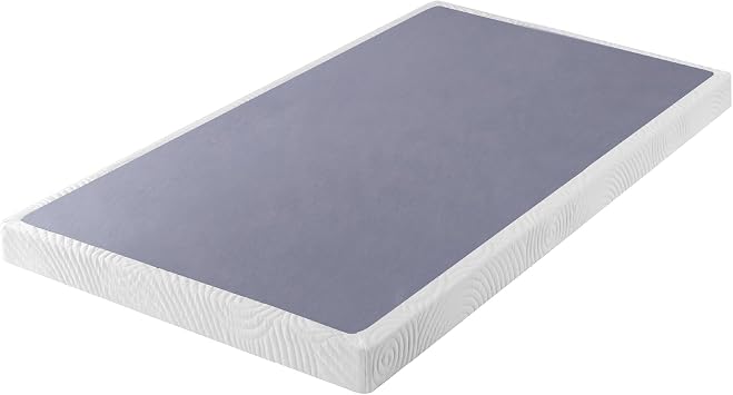 ZINUS Metal Box Spring with Wood Slats /4 Inch Mattress Foundation/Sturdy Steel Structure/Easy Assembly, Twin