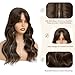 NAYOO Wavy Brown Hair Toppers for Women - 20inch Synthetic Clip In Hair Topper with Volume (Dark Brown Mix Light Brown)