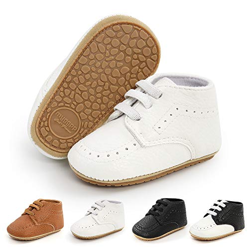 Meckior Infant Baby Boys Girls Classic PU Leather Wedding Loafers Brogue Toddler Oxford Dress Shoes First Steps Walking Flat Lazy Crib Shoe