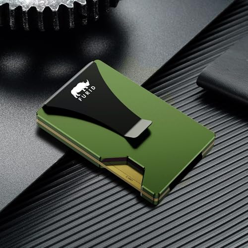 Image of furid Minimalist Card Wallet for Men Slim: Rfid Metal Wallet with Money Clip Credit Card Holder - Gift for Man Husband at Brithday Stocking Stuffers