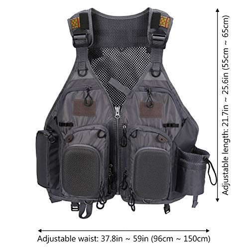 Image of BASSDASH Strap Fishing Vest Adjustable for Men and Women, for Fly Bass Fishing and Outdoor Activities