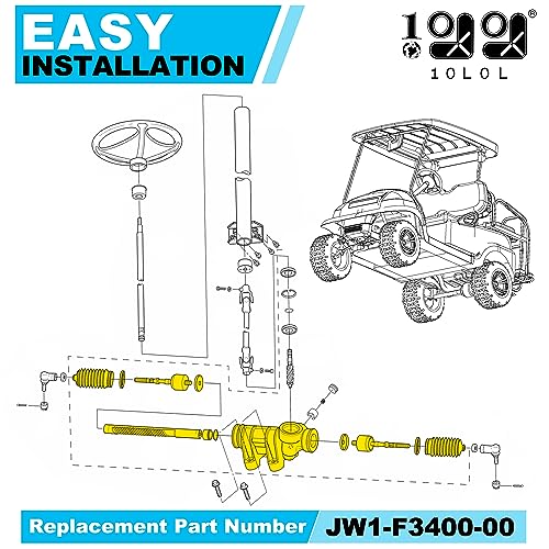 Golf Cart Steering Gear Box Assembly, Heavy Duty Rack and Pinion Replacement for Yamaha Drive, G29, G22 Gas and Electric Golf Cart, OEM JW1-F3400-00 Steering Box by 9.99WORLD MALL - Image 6
