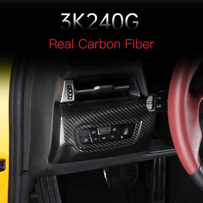 Miniatura 2 de JSWAN Cubierta de panel de interruptor de alimentación de fibra de carbono para faros delanteros Supra GR A90 MK5 2019-2023 calcomanía lateral para