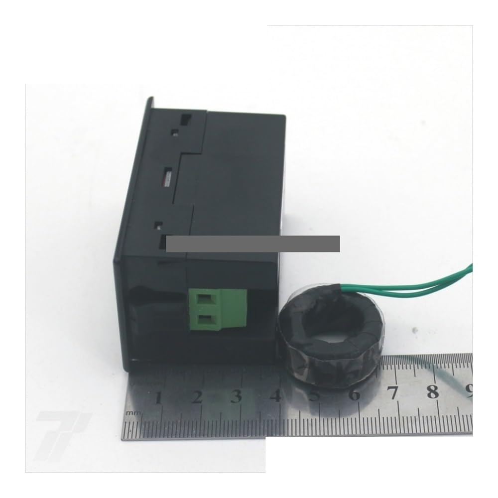 Dual LCD display Voltage and current meter blue backlight panel voltmeter ammeter range AC 200-450V 0-99.9A Black Circuit Breaker