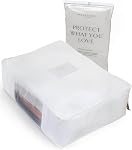 Hayden Hill Luxury Organic Cotton Sweater Storage Bag For Cashmere 18 Inch | Fits 6 Fine Knits, Breathable, Moth Proof, Garment Storage Bag For Cashmere, Zippered, Certified Carbon Neutral, White