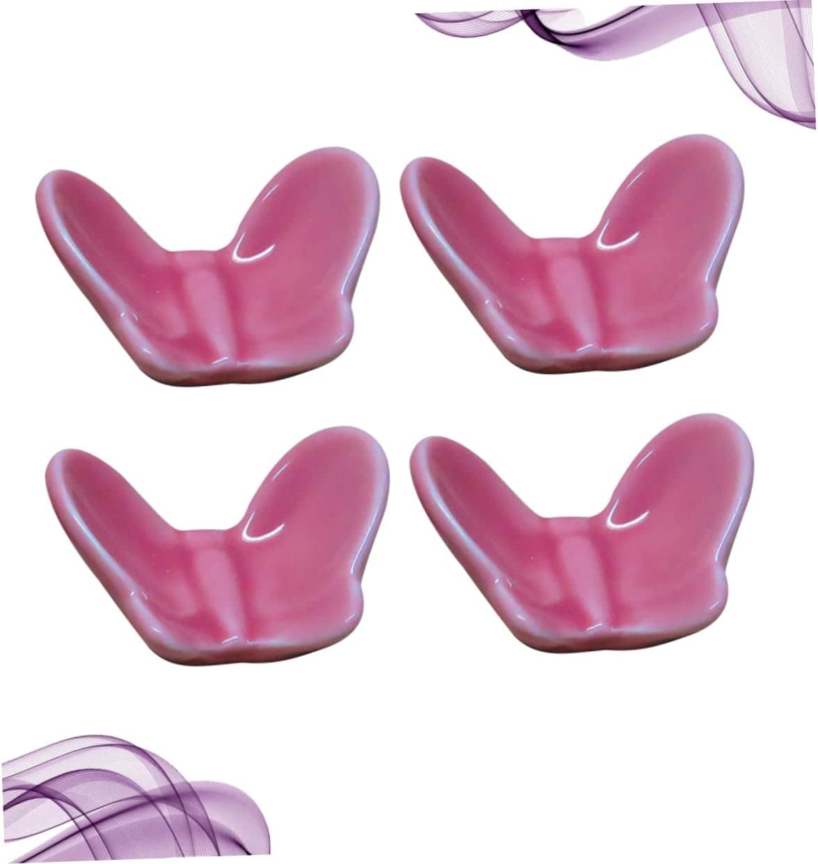 MRKU Repose-Baguettes, Support pour Baguettes de Restaurant, Lot de 4, Rose, Coussin de Bureau