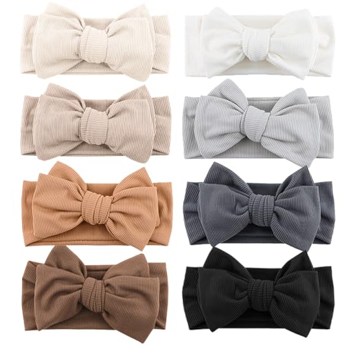 Niceye Baby Headbands with Bows, Handmade Hair Accessory, Stretchy Hair Bands for Newborns, Toddlers
