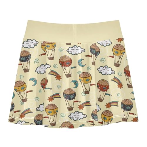 Girls Skorts High Waist Athletic Skirts with Shorts Hot Air Balloons Stretchy Teens Performance Tennis3